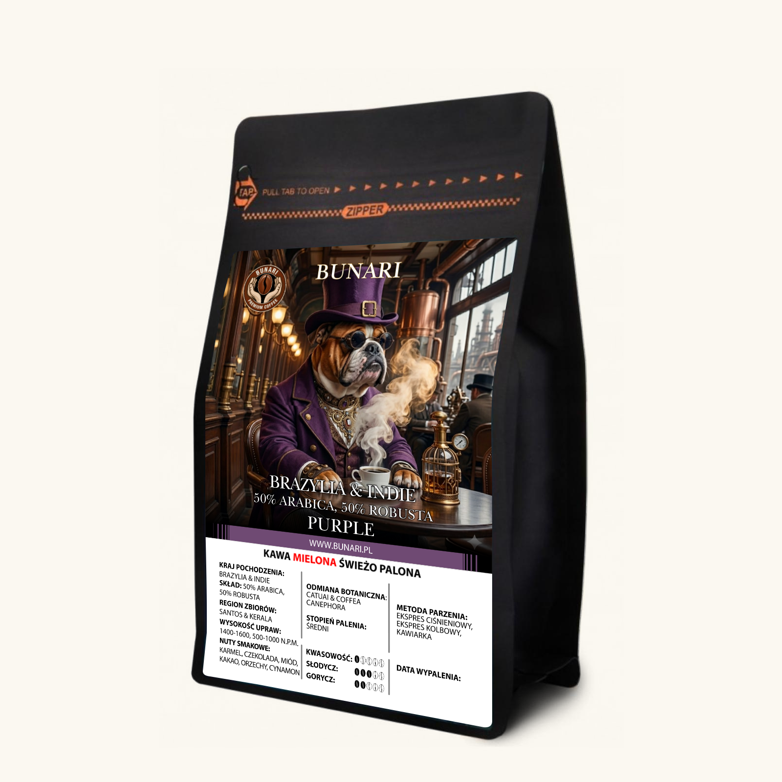BRAZYLIA & INDIE - Santos & Kerala 50% Arabica 50% Robusta - MIELONA